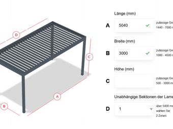 Mobile applikation ISOTRA pergola