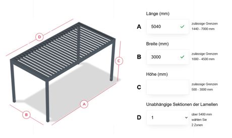 Mobile applikation ISOTRA pergola